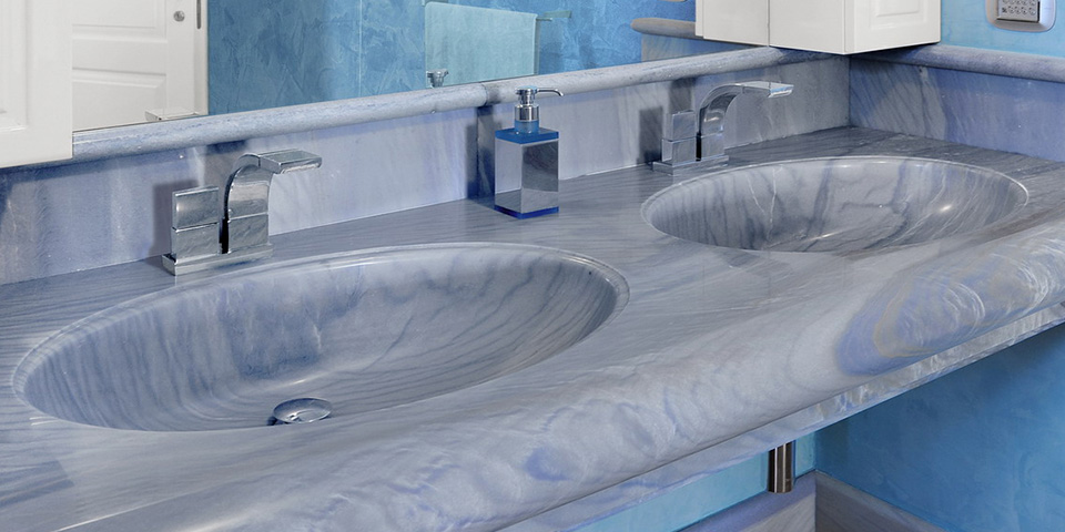 Bagno: Lavandino in Marmo Azul Macaubas - thumb